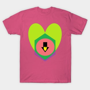 Heart Shape like a Bee - Lime Color T-Shirt
